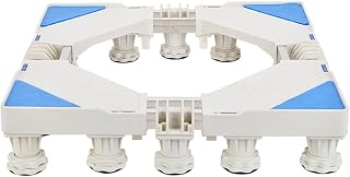 Washing hine Base Double Tubes Refrigerator Stand Teleswidth/Length 50-72Cm Floor Trays Air Conditioner Holder Stand Anti Vibration Mute Air Conditioner Base - 400Kg/16 Legs