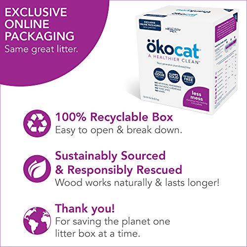 Ökocat Less Mess Natural Wood Clumping Cat Litter Mini-Pellets, Great For Long-Hair Breeds, 18.6 Lbs, Large #TOP5
