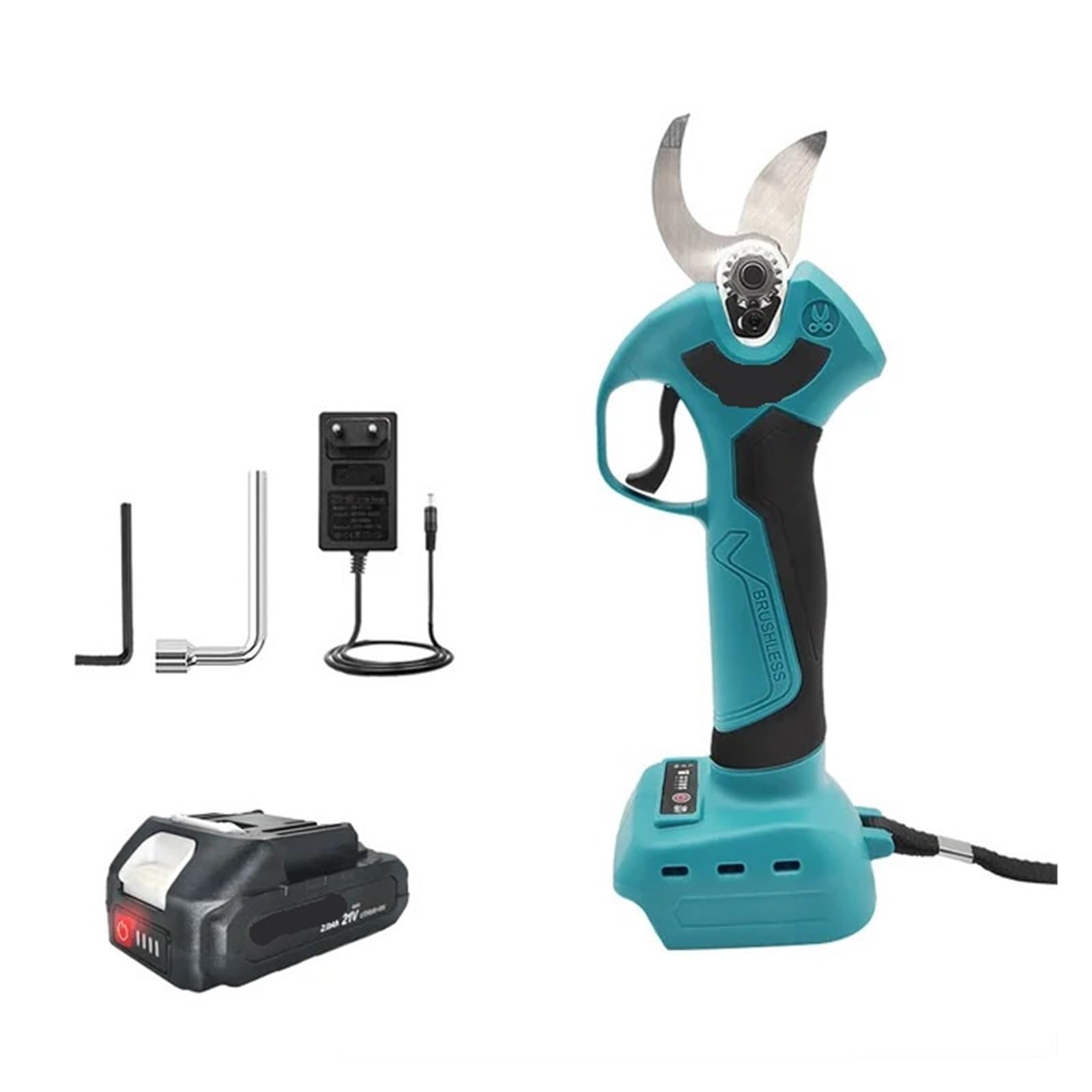 Cordless Pruning Shears Rechargeable Electric Scissors Brushless Garden Pruner Cutter for 18V Battery(1PC 2Ah Battery)