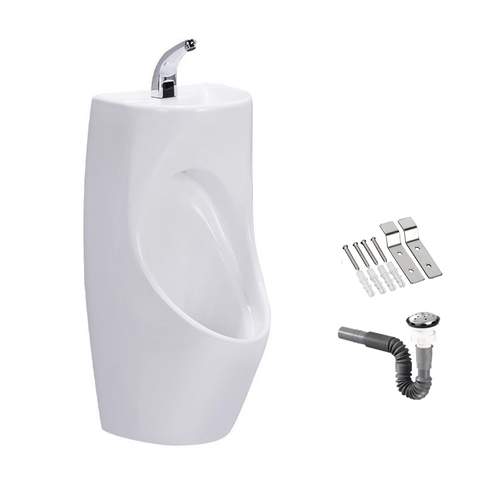 Amazon.co.jp: 男性用小便器 こぼれ防止 洗面台と蛇口付き セラミック 