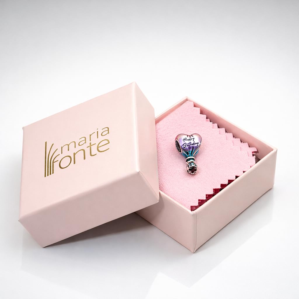 Charm New 2025 Compatibile Tutte Marche Mongolfiera Happy Birthday Compleanno Anniversario Ciondoli Originale Argento 925 Mamma Bead Portafortuna Cuore Natale Perline Verde Fucsia