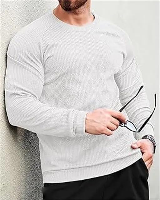 Image of Men's Stripped Full Sleeve Polycotton T-Shirt| Comfortable, Breathable, Lightweight & Stylish
