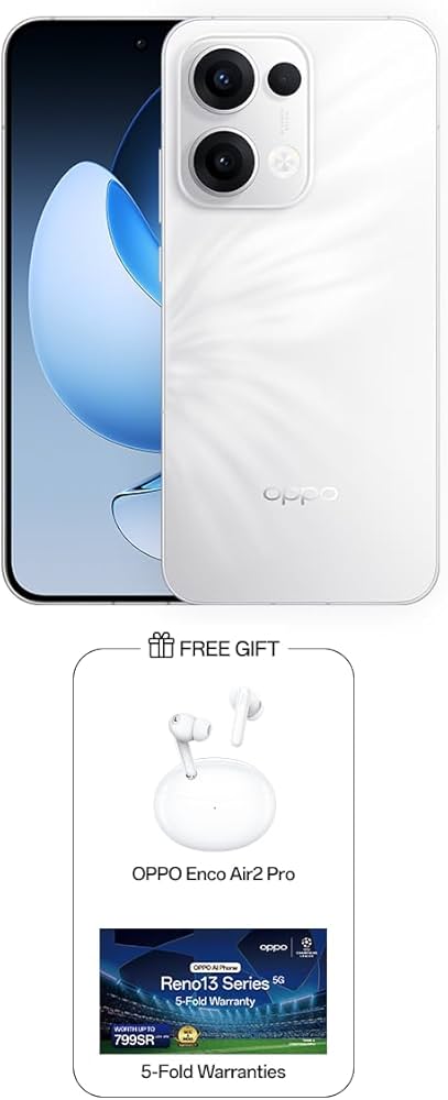 OPPO Reno13 5G Dual SIM Plume White 12GB RAM 512GB 5G - Middle