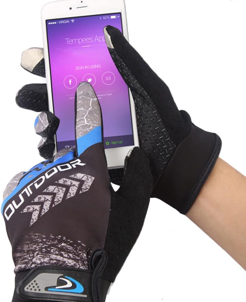 SEFLICA® Cycling Gloves | Non-Slip Sun Protection Gloves for Men & Women | Warm, High-Temperature Resistant Gloves for Mountain Biking, Motorcycle Riding, Cricket, Tennis & Outdoor Sports (Green) 1
