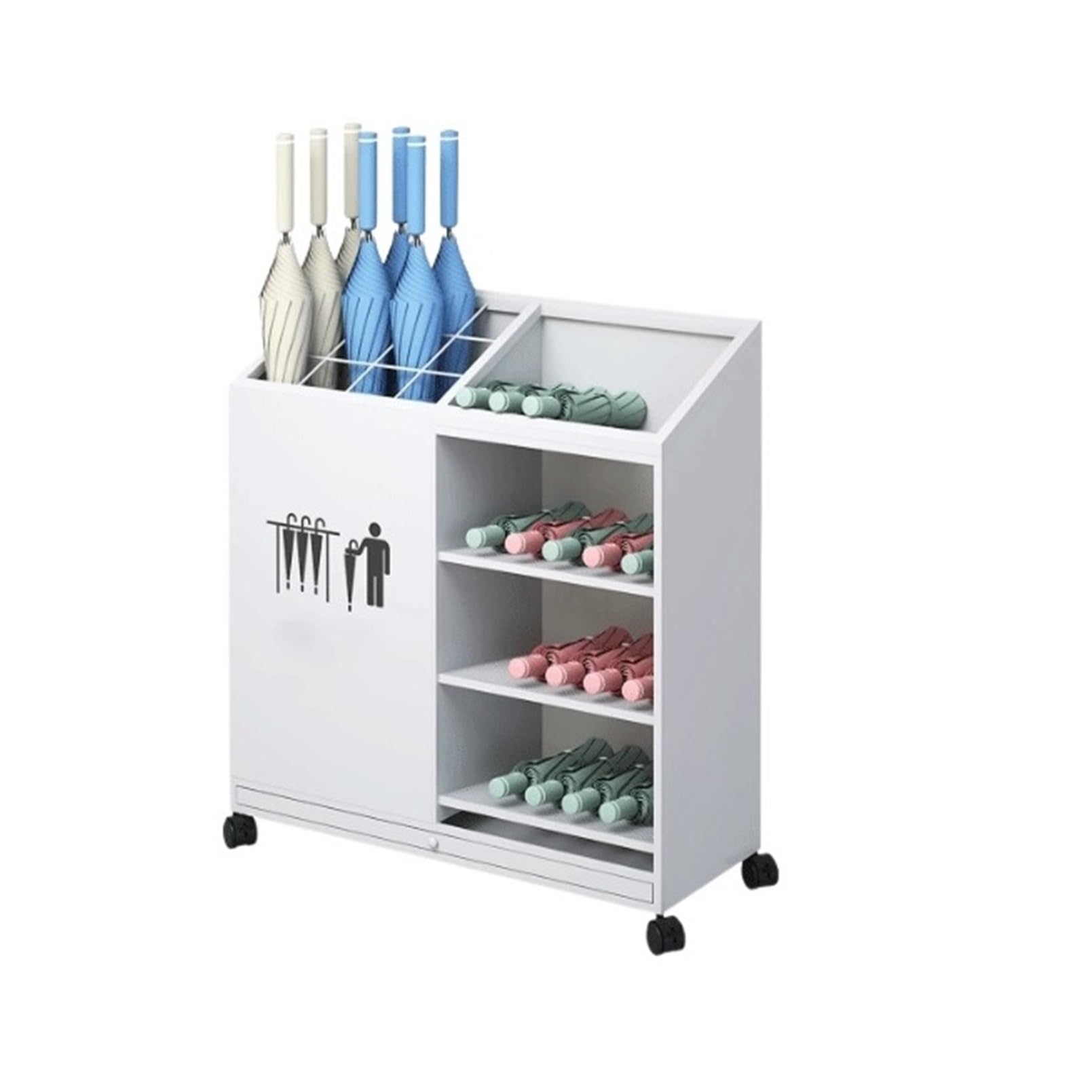SONGYL-20249 Umbrella Stand Umbrella Stand For Hotel Lobbies, Commercial Spaces, Offices, And Classrooms Entryway(White,Medium)