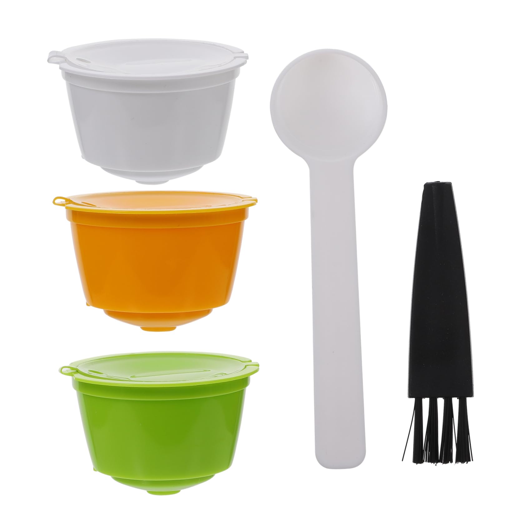 OSALADI Refillable Coffee Capsules Filter Cup Strainer Set of 3 Compatible Made of Plastic