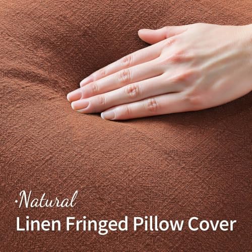 Image of MIULEE Linen Decorative Fall Lumbar Throw Pillow Covers Late Autumn 12x20