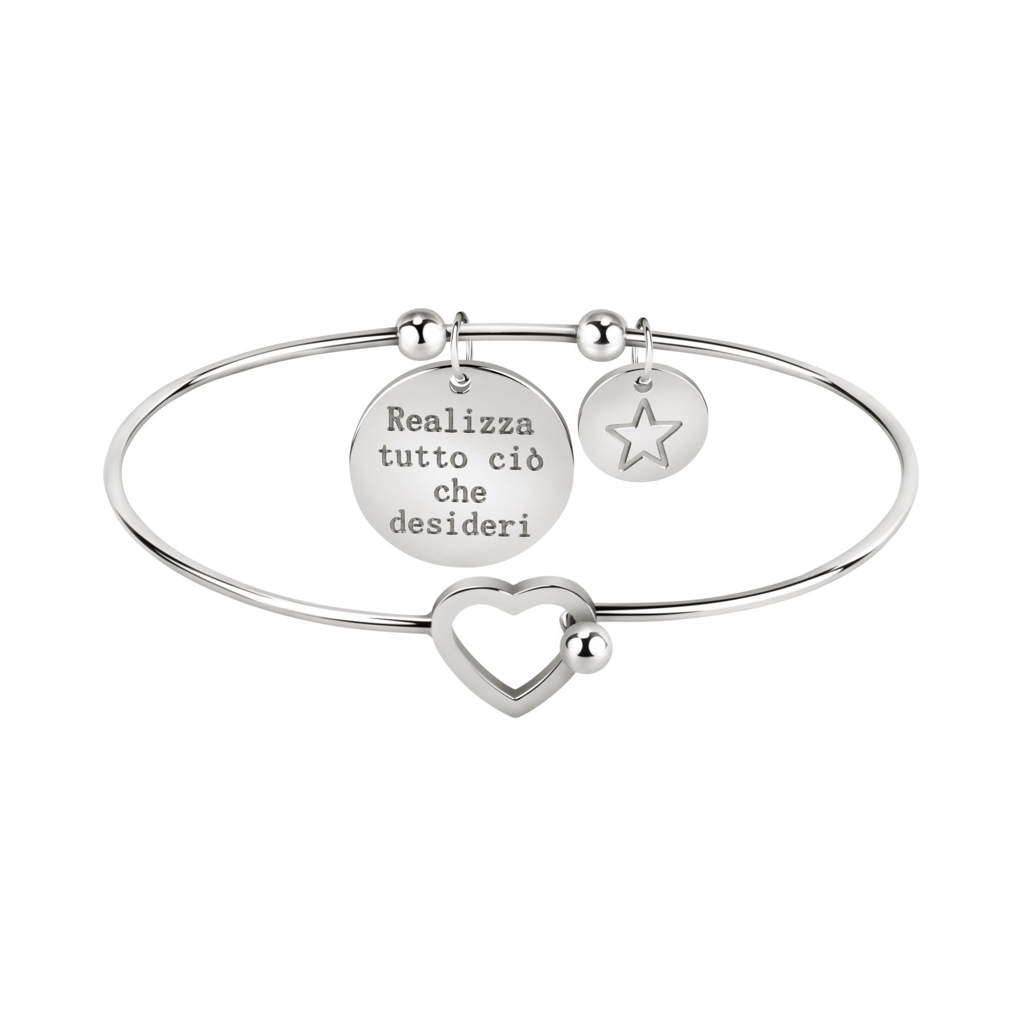 Bluespirit Bracciale da donna, Collezione GOOD VIBES, in Acciaio,Idee regalo - P.31R505000800, Pensiero per Amica, Fidanzata, Moglie, Realizza i tuoi desideri