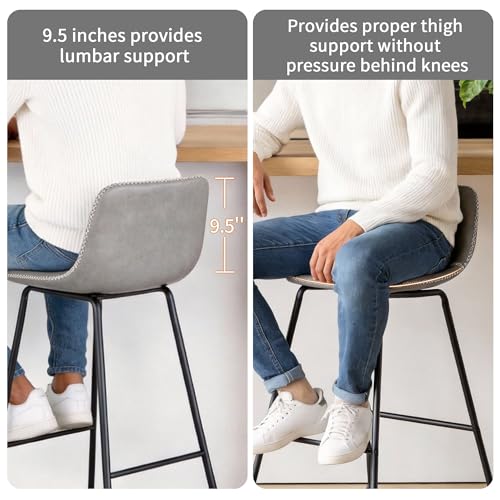 Image of Bar Height Bar Stools Set of 4 with Ergonomic Back & Durable Stable Legs