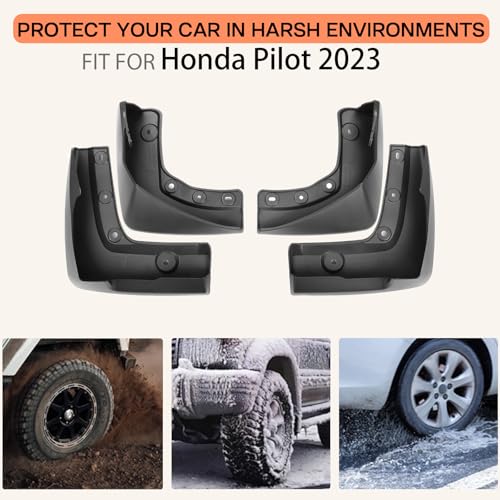 Image of Mud Flaps Splash Guards for Honda Pilot 2023-2025| No Drilling Required Bendable Mud Guards | Front & Rear 4-Piece Set Car Accessories