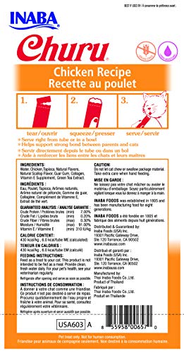 Inaba Churu Lickable Purée Natural Cat Treats (Chicken Recipe, 4 Tubes) #TOP1