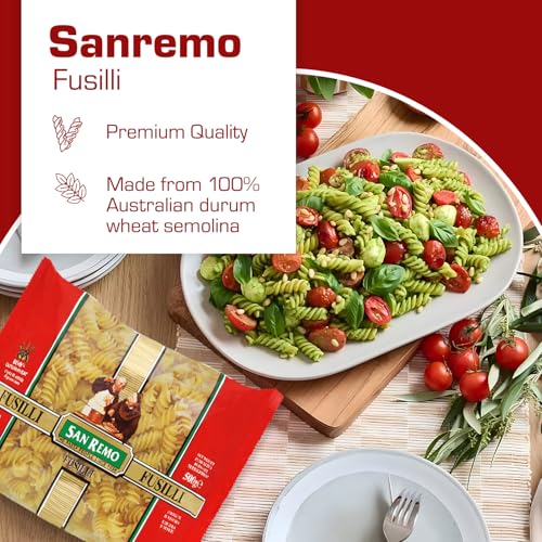 Image of San Remo Fusilli Pasta 500g | | High Protein & Fibre | Vegetarian | Quick Cooking| Non-Sticky | Authentic Italian Taste (Pack of 3)