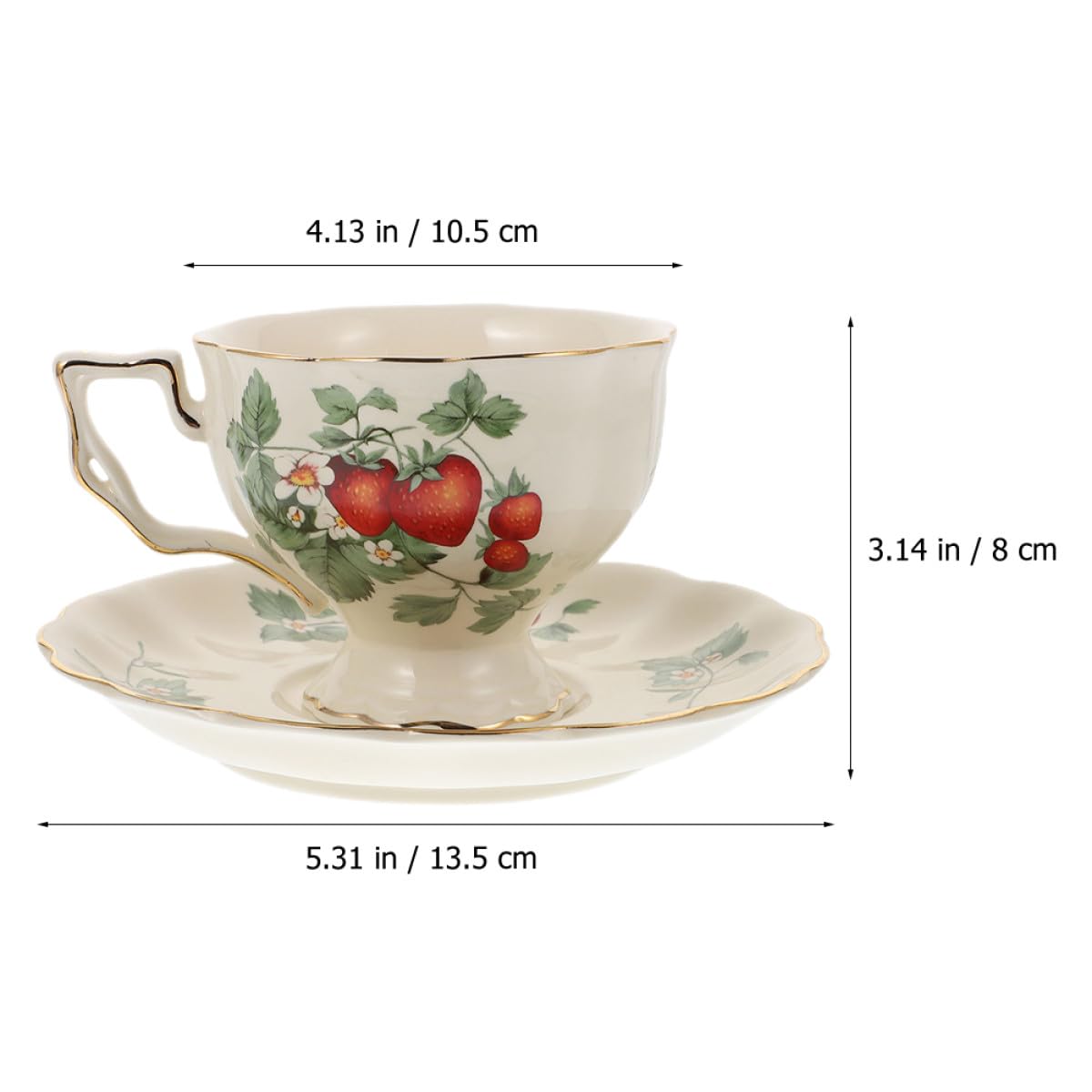 Operitacx Keramik Kaffeetassenset mit Untertasse im Europäischen Stil Einfach zu Reinigen Praktisches Design für Zuhause und Restaurant 1 Satz Retro Kaffeebecher