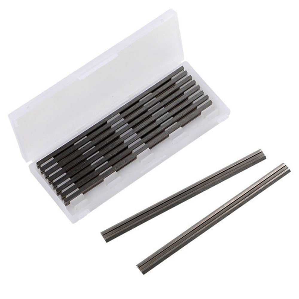 10 pezzi di lame reversibili per piallatrice da 82 mm, lame per piallatrice elettriche per falegnameria in HSS di precisione con due taglienti compatibili con Makita/Black/Decker