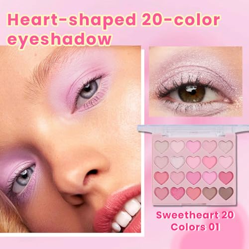 Image of SUAKE Nude Pink Eyeshadow Palette, Matte & Shimmer, High Pigmented 20 Colors Brown Purple Eye Shadow Primers for Eye Makeup, Korean Powder Palet de sombras de ojos (01#-NUDE-20 COLORS)