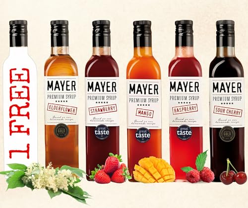 Image of Premium Artisan Hungarian Strawberry, Raspberry, Elderflower, Sour Cherry, Mango Syrups - Award-Winning, All-Natural, Vegan, Gluten Free, Dairy Free, Fat Free, Versatile for Beverages & Desserts - No Artificial Additives, Rich Authentic Flavor