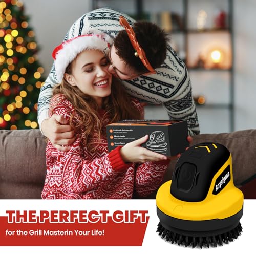Image of Electric Grill Brush for Outdoor Grill- 4 Replaceable Heads, 3000mAh IPX7 Waterproof BBQ Cleaning Scrubber for Kitchen & Car & Bathroom - Ideal Mother's for Grill Lovers, Dad, Mom