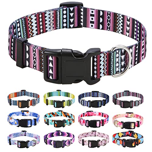 Mihqy Dog Collar for Small Dogs Cute Small Dog Pet Collar Cat Collar, with Bohemia Tribal Geometric Patterns