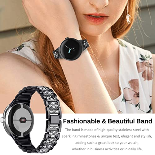 Miimall Bling Strap for Google Pixel Watch 4/3/2/1 41mm (NOT for 45mm) Stylish Crystal Diamonds Rhinestone Wristband for Pixel Watch 41mm - Image 2