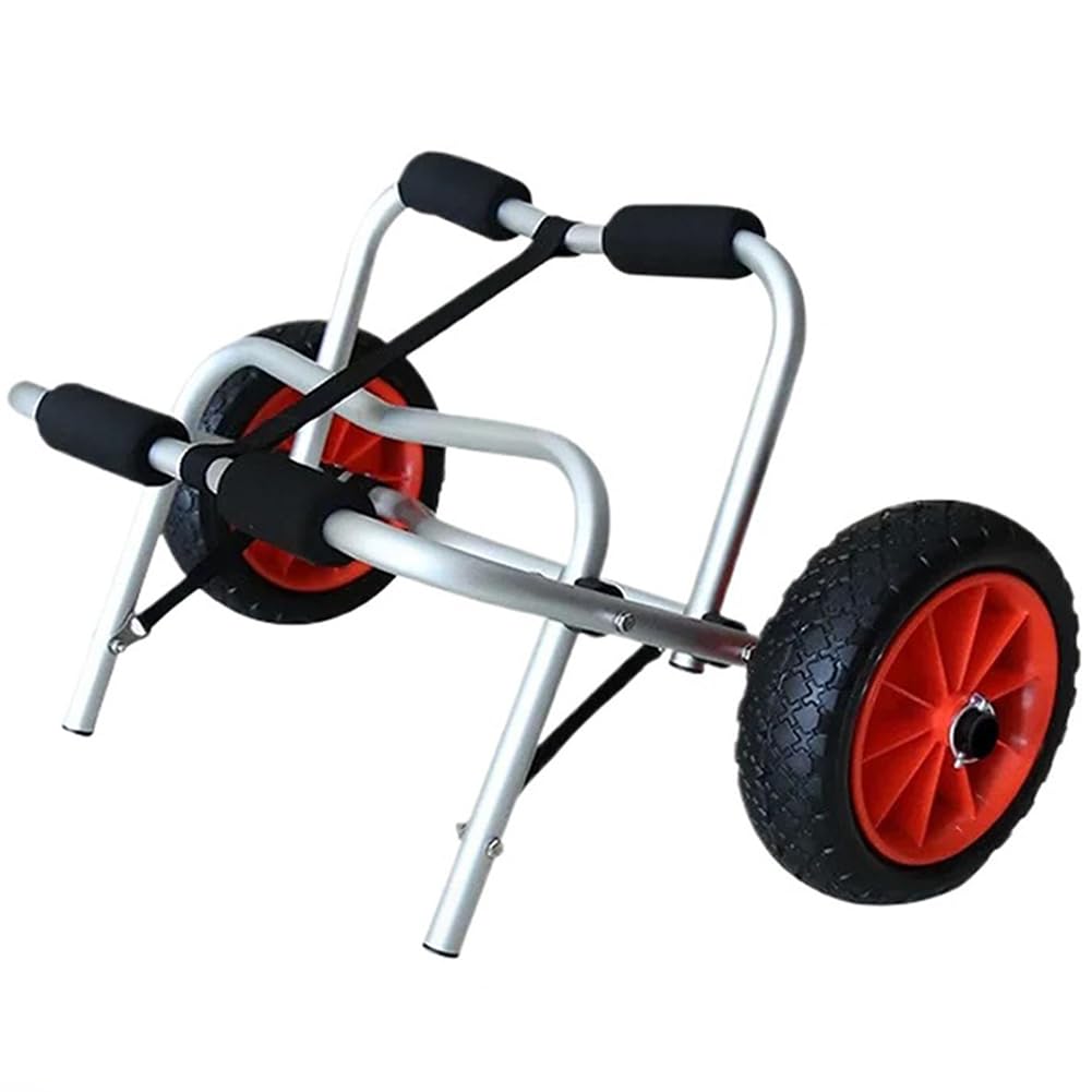Carro para Kayak de Alta Resistencia con neumáticos macizos de 10 Pulgadas y Estructura de aleación de Aluminio, Carrito Plegable para el Transporte de canoas y embarcaciones.