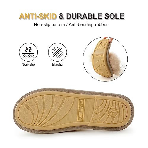 Image of Fur Story Women's Furry Slippers Open Toe Fuzzy Slippers Memory Foam Fluffy House Sandal