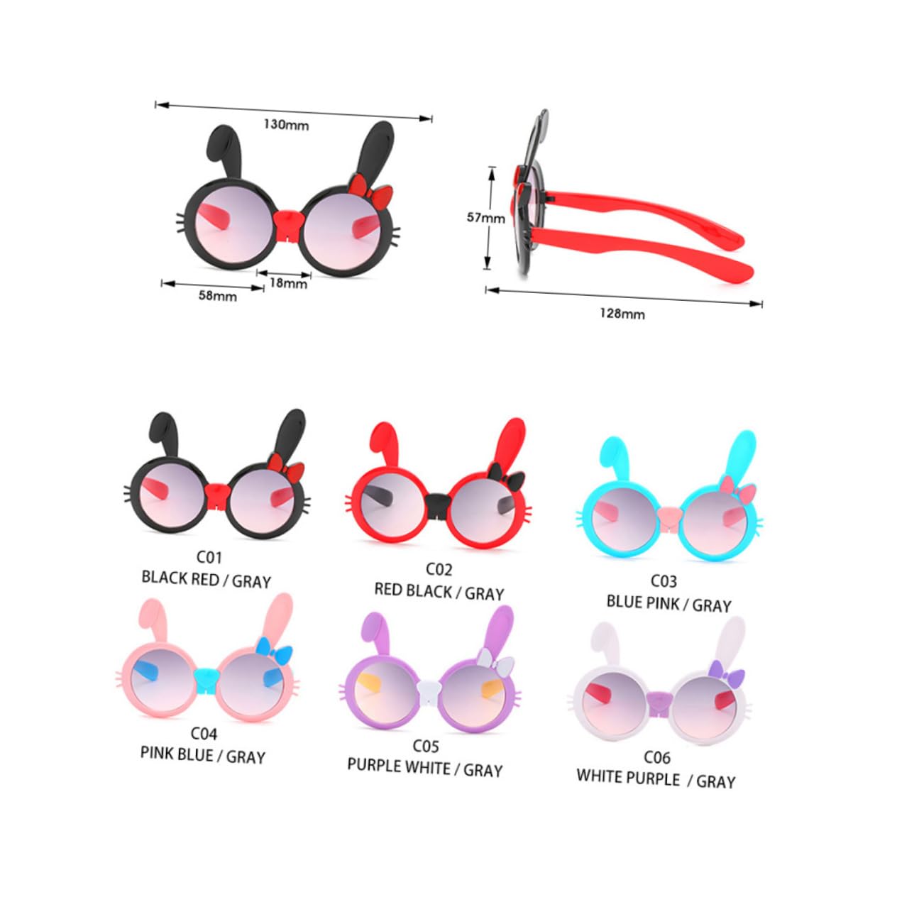 LIFKOME 6 Uds Gafas De Sol Con Lazo Para Niños Gafas De Sol De Conejo Gafas De Sol De Fiesta Gafas De Sol Para Niños