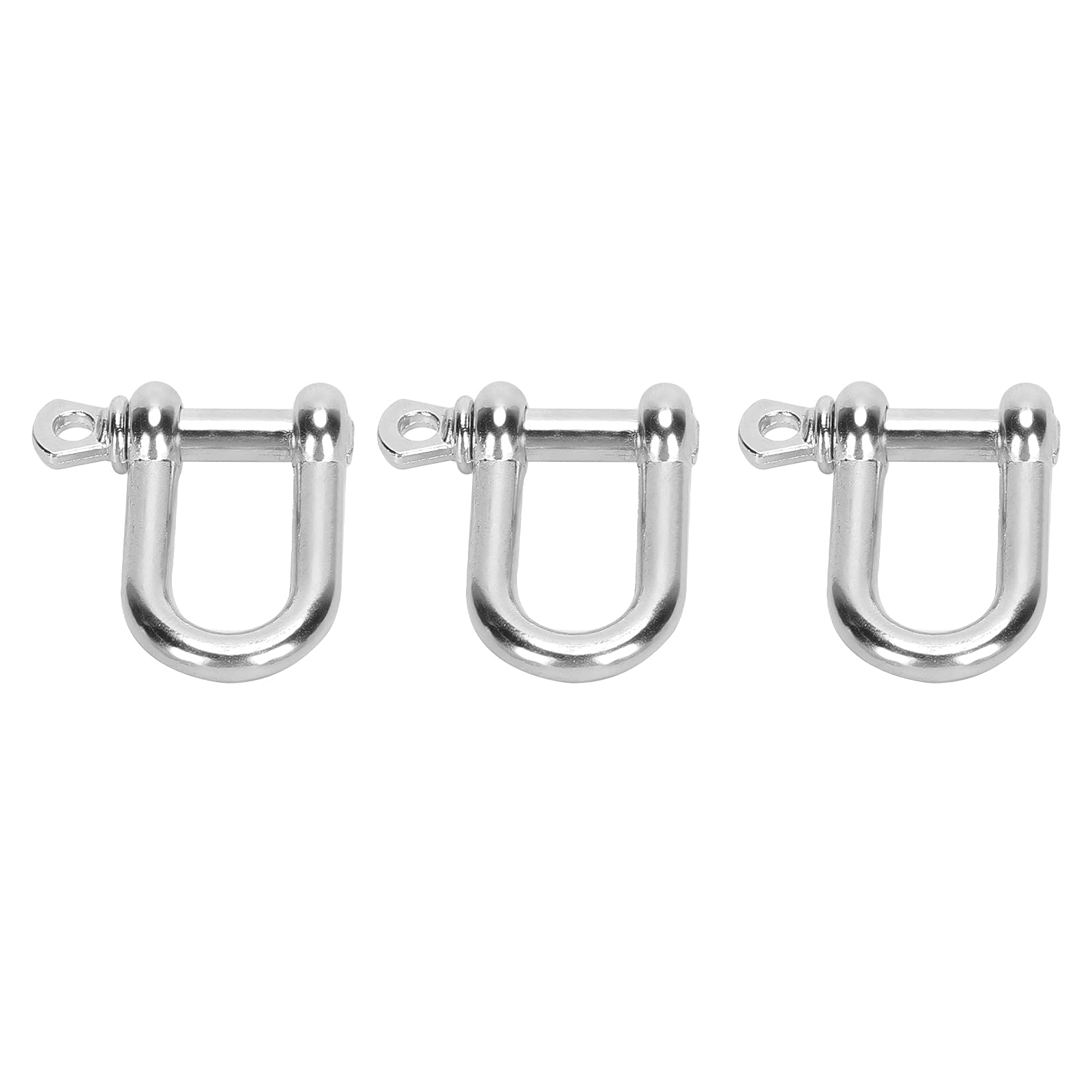 Zinc Alloy U Shape Lock Bow Shackle for Paracord Bracelet, D Round Shackle, Bright Appearance, Outdoor Camping, 3pcs