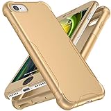 ORETECH Designed for iPhone SE 2020 Case, Designed for iPhone SE/7/8 Case with 2 x Tempered Glass Screen Protector 360° Fully Protection Hard PC Soft TPU Shockproof Cover for iPhone SE/7/8 4.7'-Gold