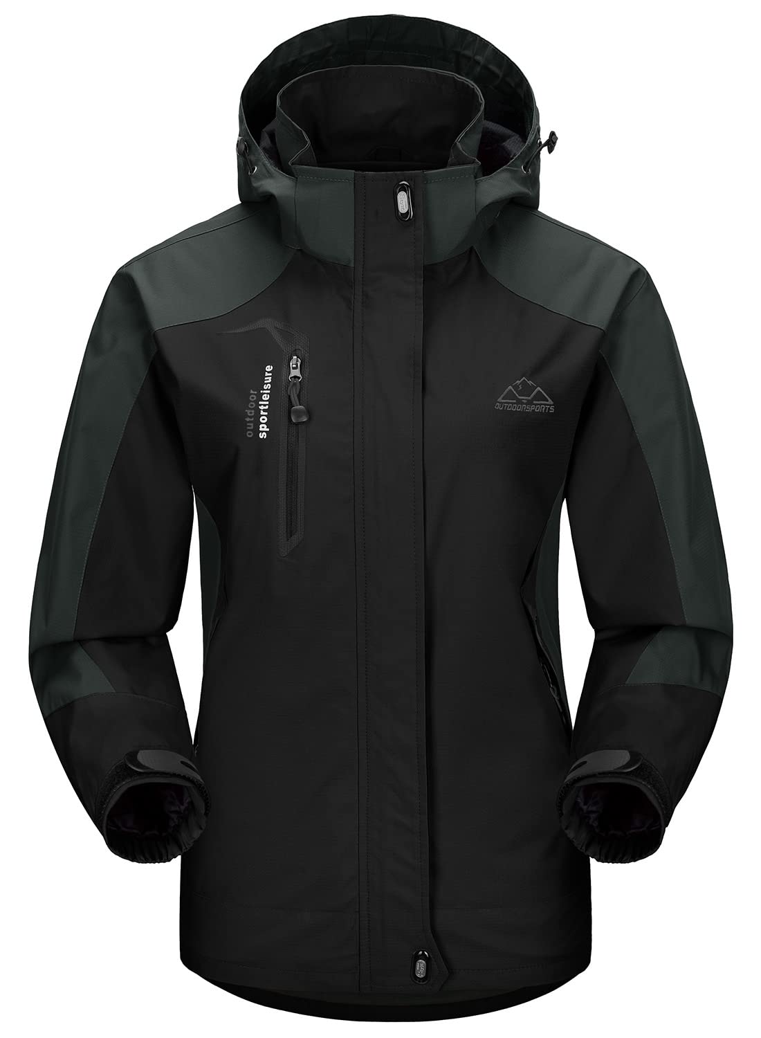 YSENTO Damen Outdoor Wanderjacke Wasserdicht Übergangsjacke Leicht Atmungsaktie Regenjacke Funktionsjacke mit Abnehmbarer Kapuze