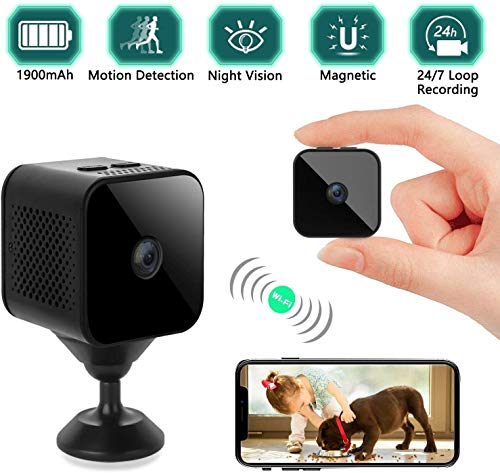 Mini Camaras Espia Oculta Videocámara,1080P HD Gran Angular 150° WiFi Cámara Vigilancia Portátil Secreta Compacta con Detector de Movimiento IR Visión Nocturna, Camaras de Seguridad Pequeña (1)