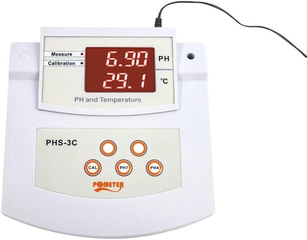 Medidor de pH de laboratorio de sobremesa, precisión de pH ± 0.01, 2 electrodos de PH/temperatura, calibración automática de 2 puntos, probador de pH digital de escritorio