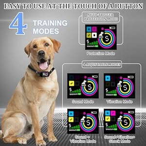 Bark Collar, Dog Bark Collar for Large Medium Small Dogs, Smart Bark Collar, Rechargeable Anti Barking Training Collar with 5 Adjustable Sensitivity Beep Vibration Shock (Black)