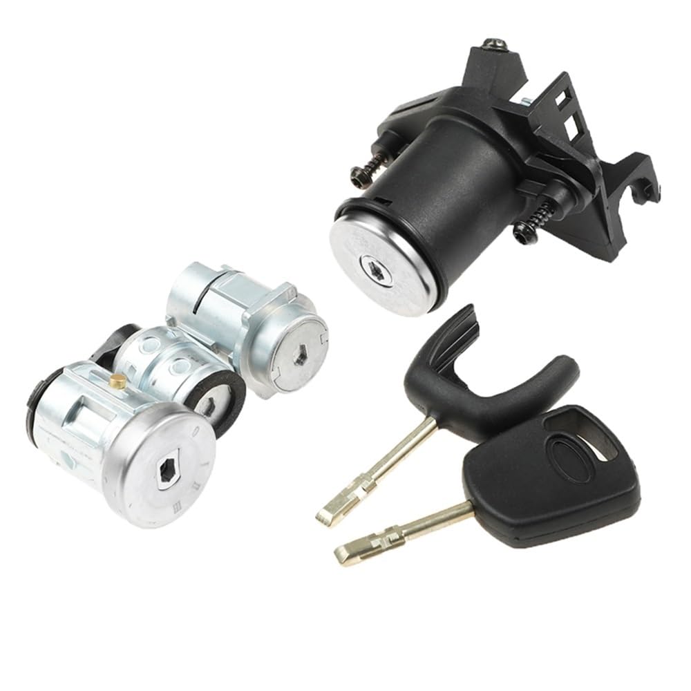 Hzsmyxgs One Color Car Lock Barrel Compatible With Fiesta Mk V For Fusion Mk5 1479660 Lock Door Ignition Barrel With 2 Keys
