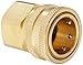 Eaton Hansen 8S36143 Brass Straight Through Ball Lock Hydraulic Fitting, Socket, 1"-11-1/2 NPTF Female, 1" Port Size, 1" Body, Fluorocarbon Seal