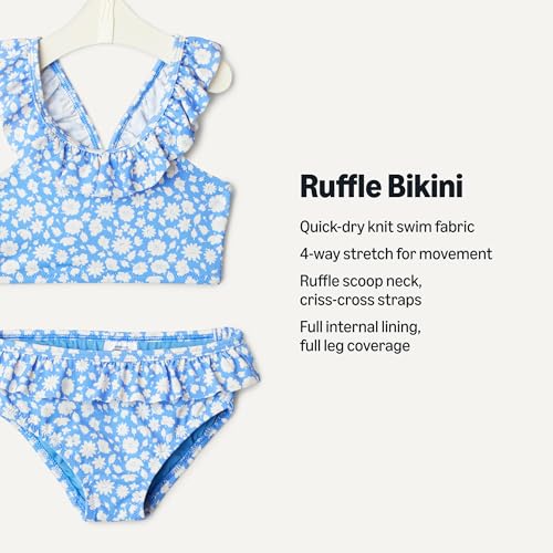 Image of Amazon Essentials Girls' Ruffle Two-Piece Bikini Swim Set