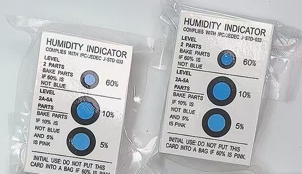 250 Pack Six-Point Humidity Indicator Card 10-60% PCB Circuit Board HIC Blue Brown Eco-Friendly Cobalt-Free Color-Changing Test Card (Blue,5-10-60%)