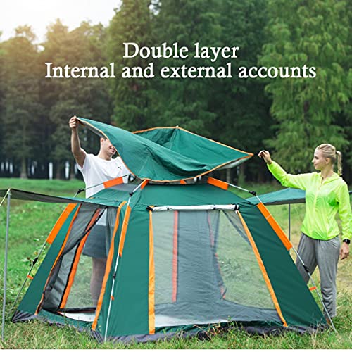 Carpa impermeable para 3 personas camping familiar verde miniatura 3