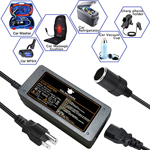 Nalakuvara 20181211001 Ac To Dc Converter 110V To 12V 5A 60W Car Cigarette Lighter Adapter - Wall Plug Outlet Female Socket Converter - 110/120 To 12 Volt Ac/Dc Adapter Power Supply thumb #4