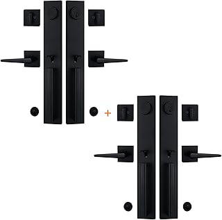 NEWBANG 2 Pack Keyed Alike Modern Keyed & Dummy Double Entry Handlesets