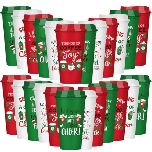 SiliFine 24 Pcs Christmas Reusable Coffee Cups...