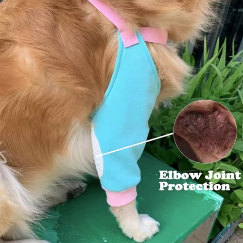 Image of Dog Elbow Pads Knee Protector Wraps Elbow Callus Treatment Sleeve for Wounds Front Legs Stop Licking Medium Large Dogs 2XL, Blue
