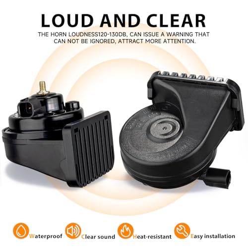 Image of Car Horn Compatible With Honda 12V Auto Horns For Civic-2015 CRV-2016 Accord-2017 Odyssey Pilot Fit, Acura MDX RDX Integra 130 dB Dual-Tone with 1 to 2 Plug Wiring Harness