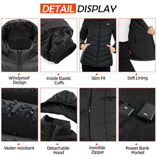 Qtree Intelligence Women’S Heated Jacket With 2Pcs Battery Pack thumb #2