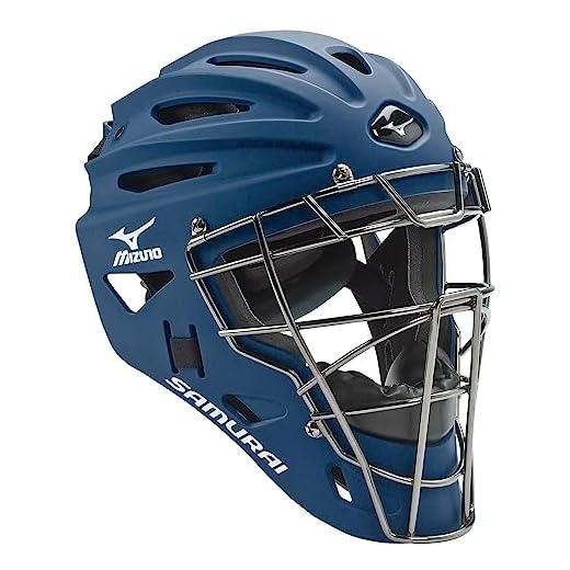 Mizuno G4 Samurai Catcher's Helmet, Navy