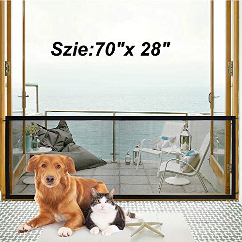 Magic Gate for Dogs, Pet Indoor Gate Dog Mesh Gate Safety Guard Gate