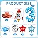 Toy Themed Decorations, 9pcs Cow Print Sky Blue Cloud Balloons with Rocket Balloon and Cowboy Hat Balloon for Kids Inspired Story 3rd Birthday Party Decorations (3rd)