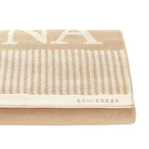 Schiesser Frottier Saunatuch Rom | garngefärbt, weich, saugstark | 100% Baumwolle | Oeko-Tex Zertifiziert | 75x200 cm | Sand
