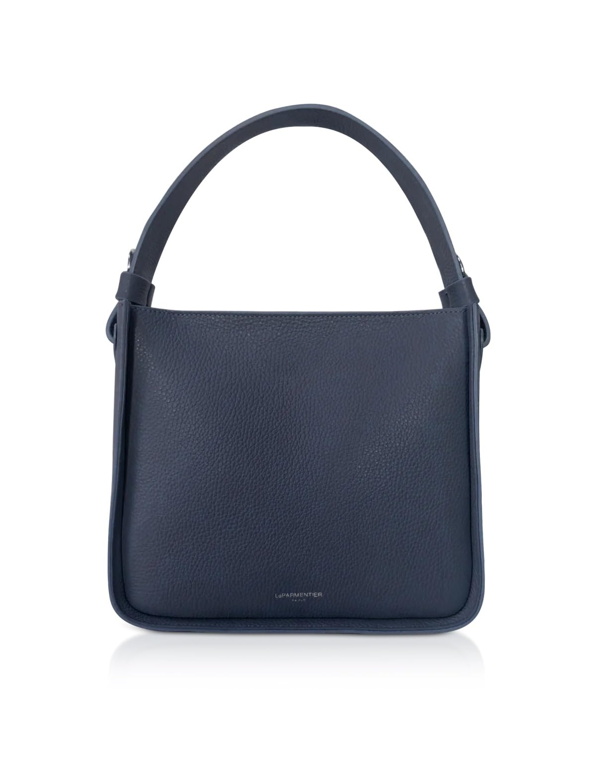 LeParmentier Duplo Medium Hammered Leather Top Handle Bag, 9.8 x 8.7 x 4.3 inches