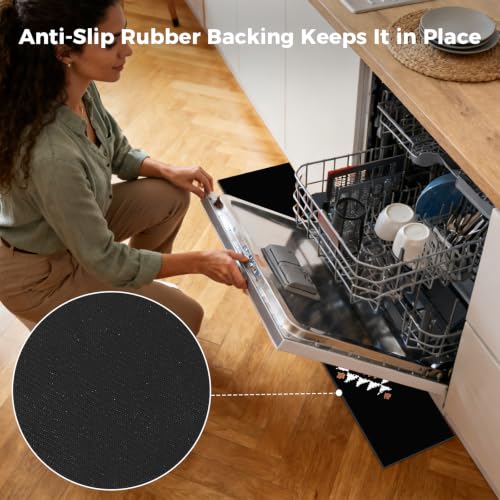 Image of Fridge Mat - 9.1 inch x 38.6 inchRefrigerator Mats with Water Absorbent, Leak-Proof Rubber Backing, Easy to Clean, Bohemian Design, Protect Floors from Spills (Diamond)
