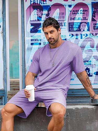 Image of Vogaan Men's T-Shirt and Shorts Set | Top & Shorts Night Suits Set | Night Wear for Men